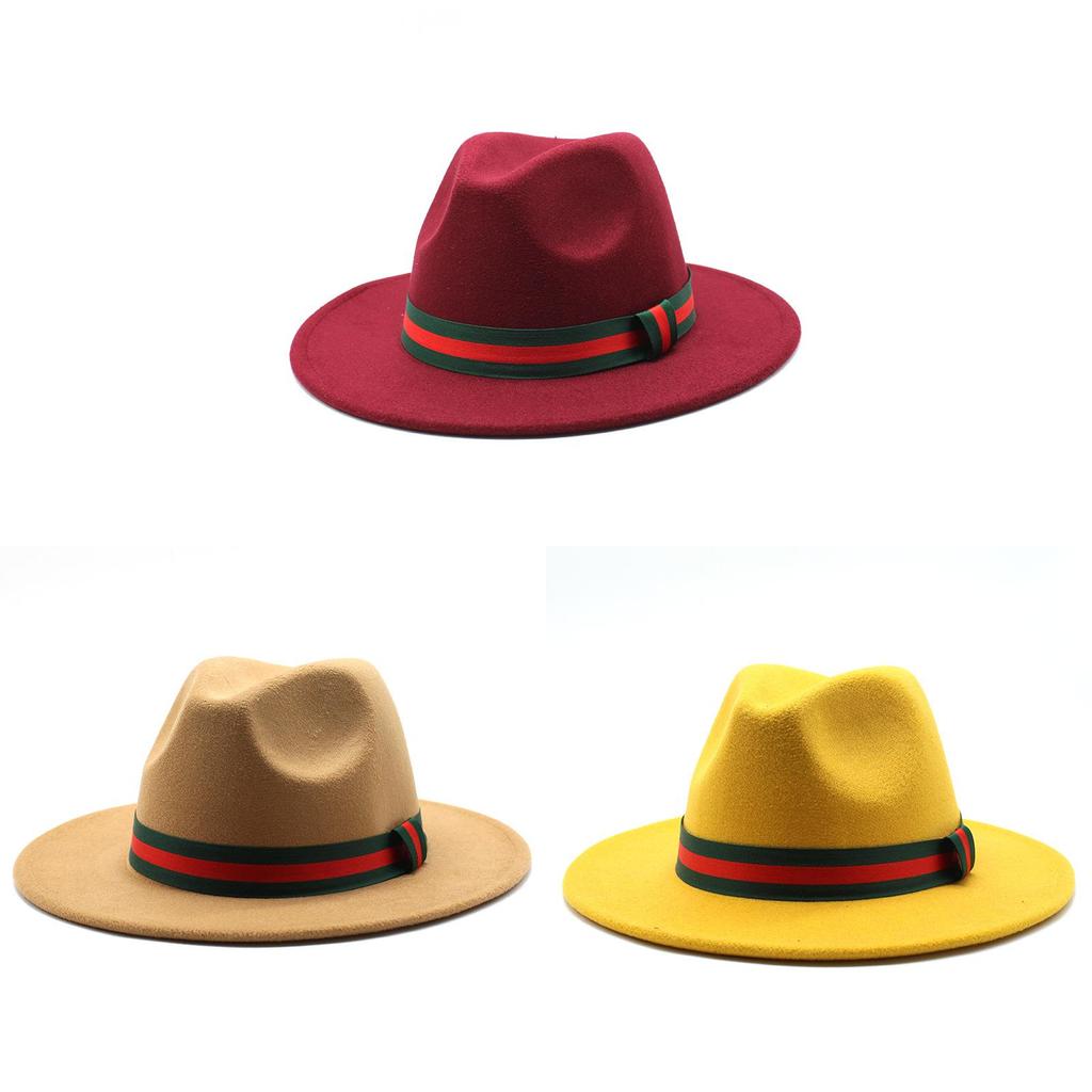 Fall Winter Fedora Hat For Men Women With Leopard Print Wool Felt Wide Brim Sun Protection
