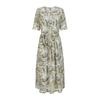 Jiuzi Anna Kou 100% Mulberry Silk Geometric Dyeing Printed Dress Women's Summer New Style