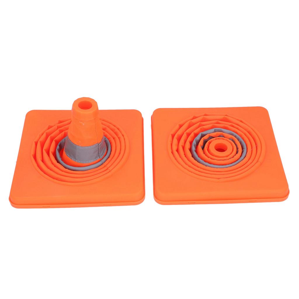 2Pcs Traffic Safety Cones Foldable Multi Purpose Pop Up Cone with Reflective Collar Orange for