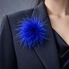 Handcrafted Natural Feather Flower Brooch, Full Radiating Design Badge with Pin Back and Hair Clip for Outfit Styling