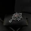 Vintage Court Style Atmospheric Crown Brooch Female High-End Temperament Brooch Elegant Rhinestone Pin Suit Accessories