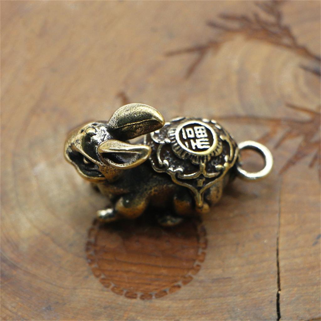 Klucz Charm Vintage Realistyczny mosiężny Zodiak Zwierzę Królik Miniaturowy brelok do kluczy Wisiorek do samochodu