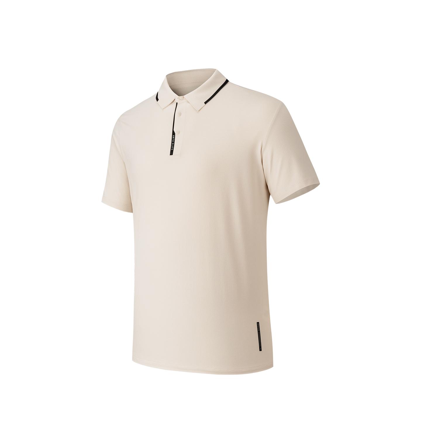 Anta Elite Training Series Short Sleeve Polo Shirt Men tops Snow-Cherry-White 952627123-1 S