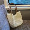 Crochet Shoulder Bag, Large Capacity Tote Bag, Lightweight Knit Handbag, Summer Beach Tote Purse for Women Holiday Commuting Daily Use