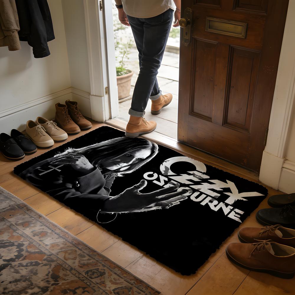Singer Oozzy Osbourne Floor Mat Soft Flannel Absorbent Mat Non-Slip Rug Home Bedroom Bathroom