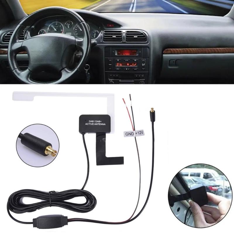 12V Glass Mount External Car Radio Antenna Suitable For Enhances Digital Sound Reception And Easy Adhesive Installation