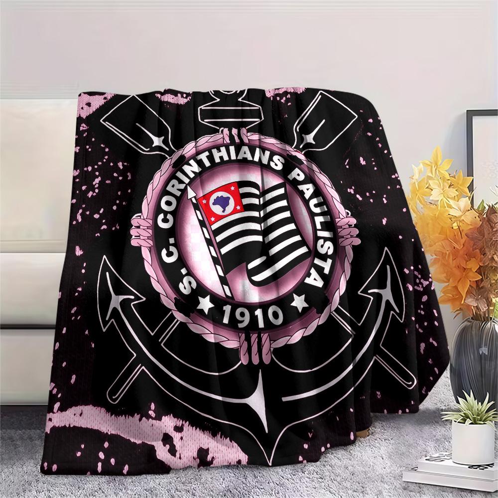 Corinthians Paulista Print Flannel Blanket, High quality Comfortable for All Seasons, Home Decor, Warmth and Comfort