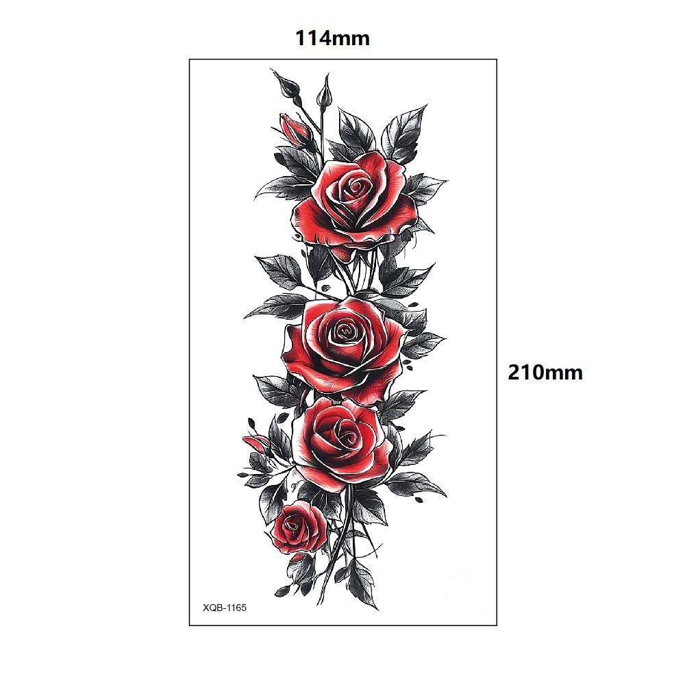 Aesthetic Romantic Fake Tattoo Stickers Half Sleeve Realistic Floral Temporary Tattoos For Women Waterproof Long Lasting Body Art 6 Sheets Jewelry