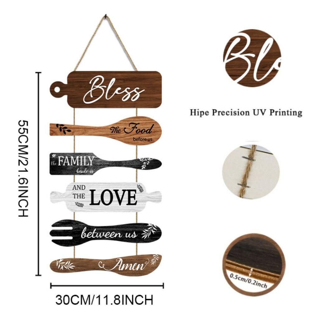 Bless The Food Before Us Wall Art Wooden Hanging Sign Large Wall Hanging Tag  Dining Room Bedroom