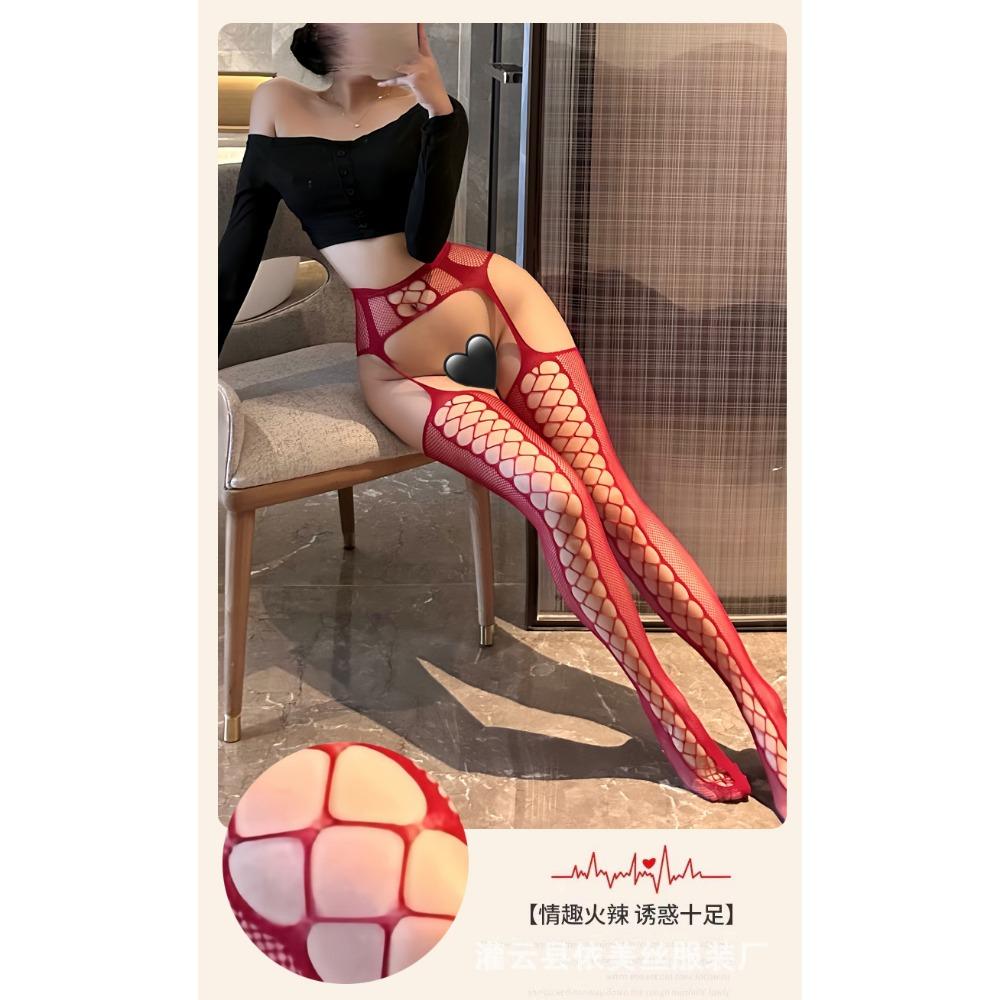 European and American Sexy Lace Jacquard Stockings Women's Suspenders Net Socks Bottoming Socks Black Silk Fun Stockings Thin Large Size