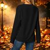 Women's Casual Long Sleeve Christmas Print Round Neck Top for Holiday Festive Wear