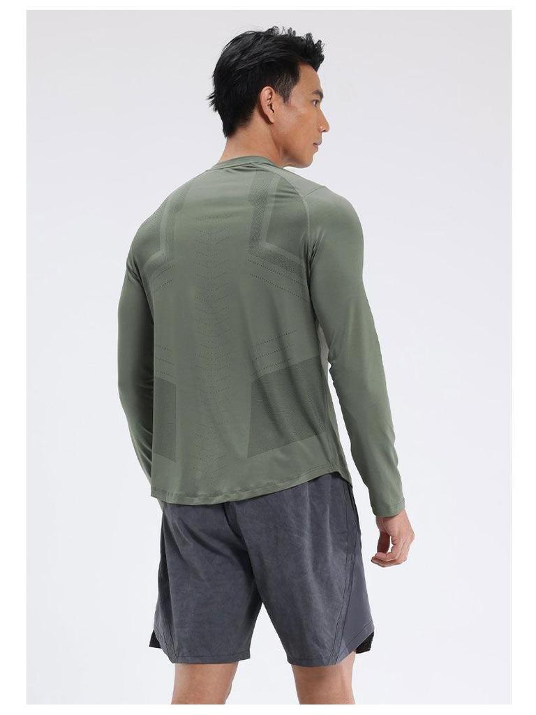 Dijia Męska Koszulka Sportowa z Długim Rękawem Szybkoschnąca do Biegania, Koszykówki, Fitnessu, Kolarstwa i Pieszych Wędrówek.