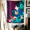 Hedgehog Sonic Green Wall Hanging Printed Fabric Blanket Decorative Tapestries for Bedroom Living Room Home Decor