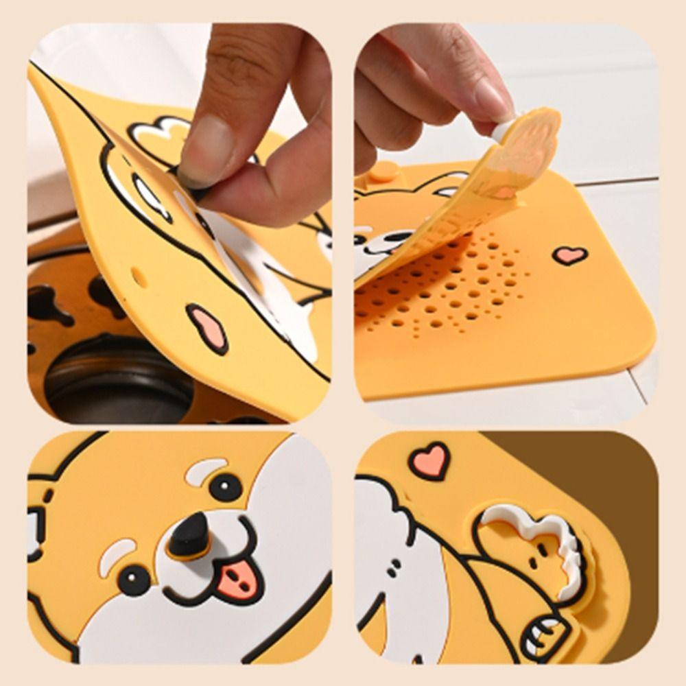 Anti-odor Floor Drain Mat Silicone Sewer Filter Pad Floor Drain Cover  for Bathroom Hair Collection
