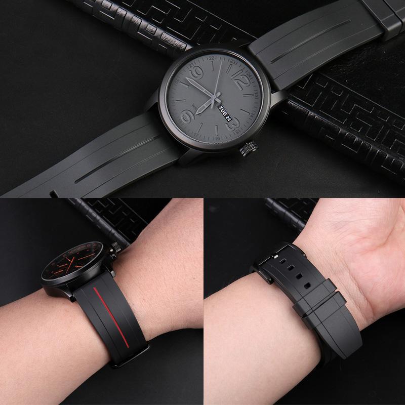 Wasserdichtes Silikon-Uhrenarmband passend für Mido Tissot Citizen Seiko Verlängertes Gummiarmband Herren Damen 20 22mm Schnellverschlussband
