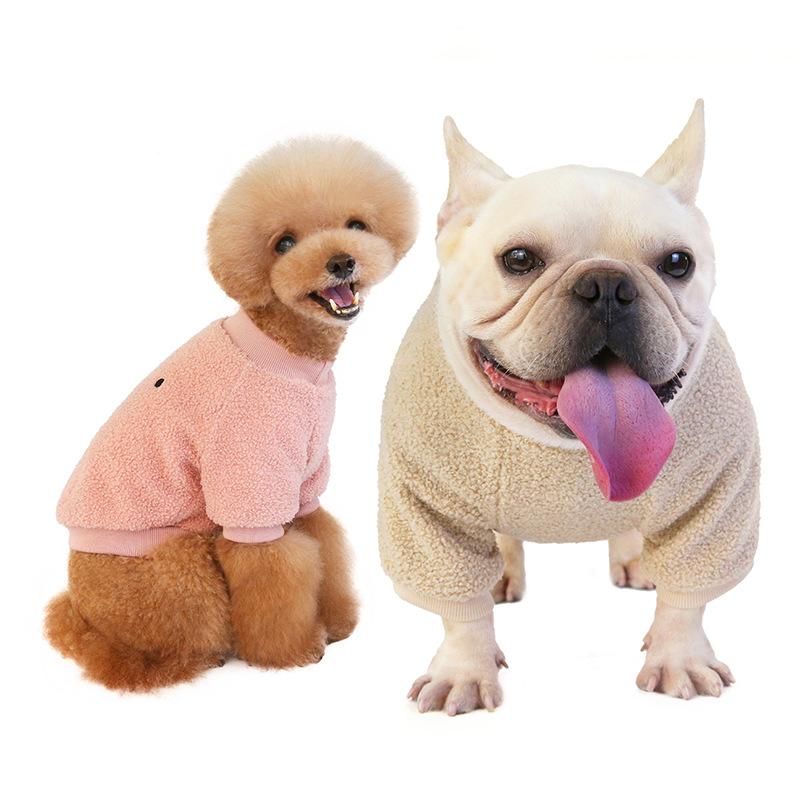 New pet clothes teddy fleece outer layer contains fleece double-layer warm hamster embroidery magic fight dog clothes