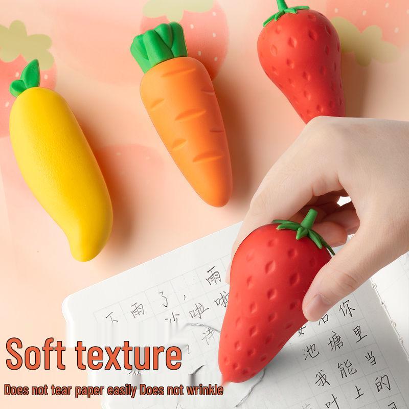 

Креативный нетоксичный ластик 2B с фруктовым ароматом для детей - Супер прочный и высококачественный для использования в детском саду и начальной школе Carrot