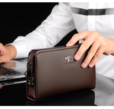 Men's Large Capacity Clutch: 2023 Spring Style, Detachable Wristband, Password-Protected Wallet with Zipper