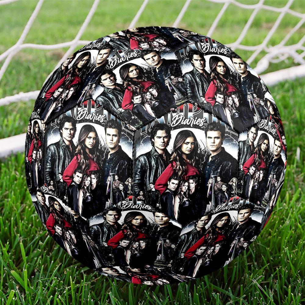 The Vampire Diaries Print Size 5 Soccer Ball, Standard Match Football for Sports Game and Team Practice, Ideal Gift for Soccer Fans