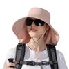 Big Eaves Shawl Sunscreen Hat European and American Bucket Hat Fashion Sun Hat Summer Outdoor Hat with Ponytail Hole Women