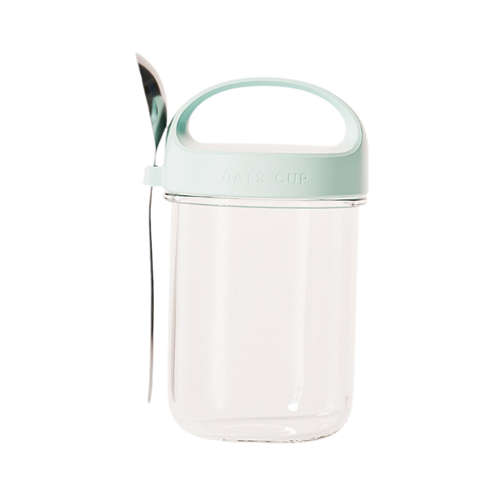 Overnight Oats Jar with Lid Reusable on The Go for Pudding Fruit Breakfast