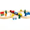 For Wooden Train Track Highway Roundabout Set Wooden Railway Electric Magtic Train Toy Wood Tracks Toys Kids Boys Birthday Gifts