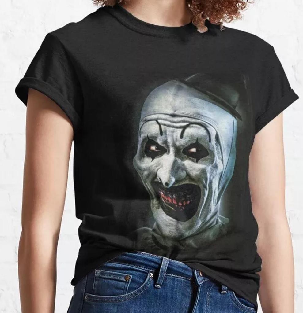 T-shirt décontracté en coton à col rond pour garçon Terrifier Medium T-shirt Classique Horreur