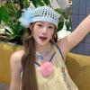 Bohemian Style Crochet Flower Hat Thin Hollow Out Knitted Hat Casual Beanies Hat  Girls