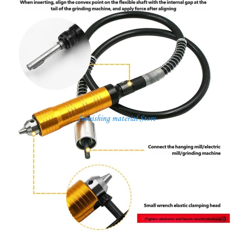 Y5GD Flexible Shafts Tool With Adjustable Chucks For Drills And Grinders 0.3mm To 6.5mm Suitable Rubber Aluminum Handle