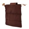 Collapsible Foraging Bag Leather Trim Outdoor Pouch Bag Portable Foraging Pouch  Mushroom Foraging