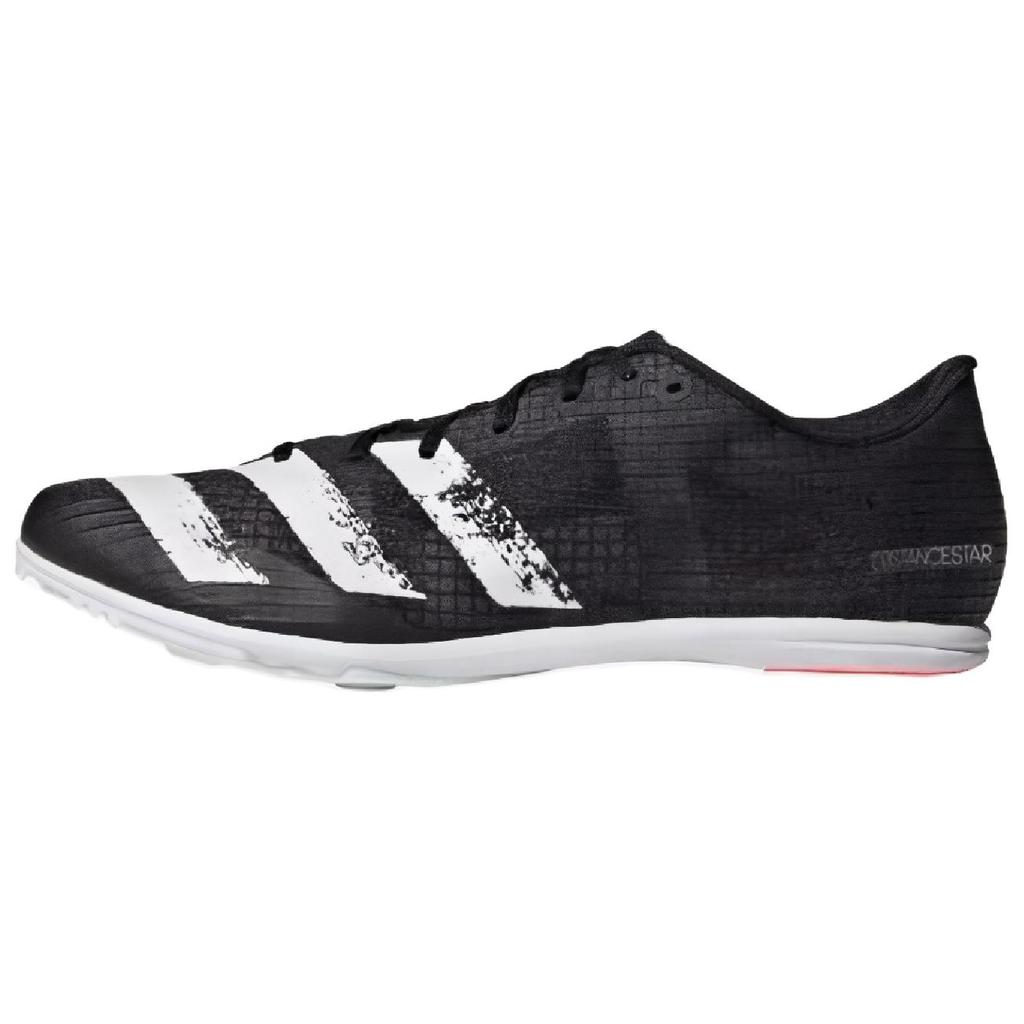 adidas Distancestar Fashion Cushioning Slip Resistant Abrasion Resistant Low Top Running Shoes Women's Black White FW4872
