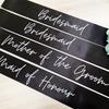 Mother of the Groom Bride To Be Bridesmaid Maid of Honor Sash Wedding Bachelorette Hen Do Party Bridal Shower Decoration Gift