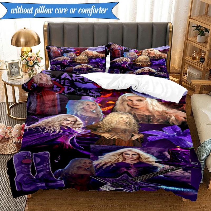 Halloween witches 3pcs K-pop music group Bedding set,Ideal for Bedroom, Dormitory,Including Duvet Cover And 2pcs Pillowcases,Fan gifts