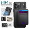 Für iPhone 17/16 Pro Max Hülle Portemonnaie mit Magnet, RFID-Blockierendem Magnetischen Kartenhalter 2 in 1 Abnehmbarer Ständer Stoßfest