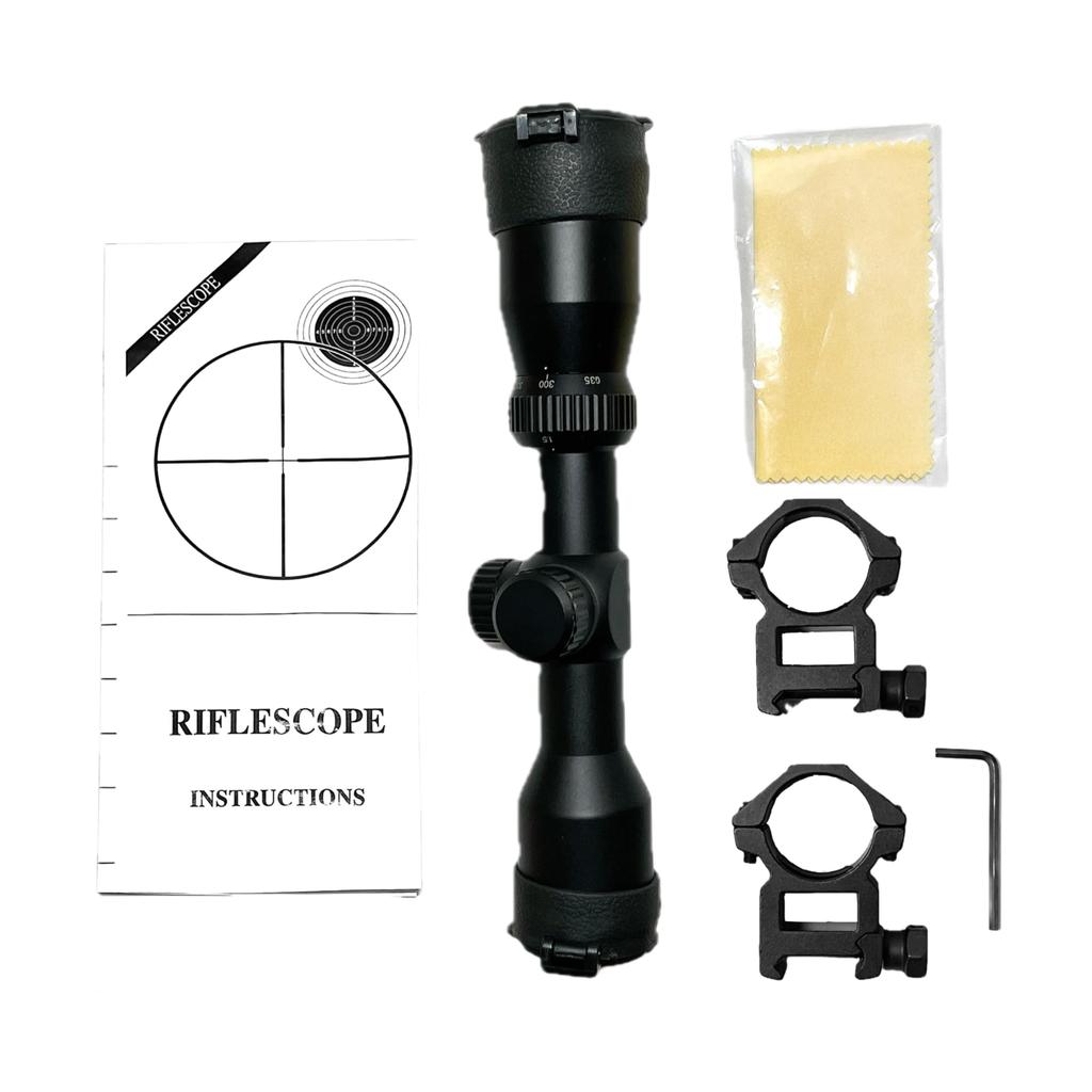 ChaosAirsoft Rifle Scope 1.5-5x32 Variable Magnification with Lens Cover and Zeroing Adjustment for Airsoft, Sniper Rifles, and More