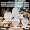 Huazao Baijia Jingdezhen Blue Ocean Sky 56-Piece Ceramic Tableware Set
