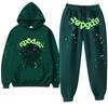 Womens Casual Hooded Tracksuit Set Geometric Print Loose Fit Long Sleeve 2 Piece Sportswear