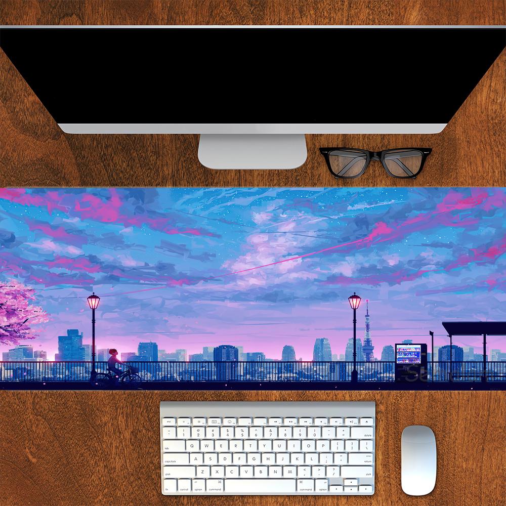 Dreamy Purple sky Scenery Desk Pad XXL Art Mousepad Gaming Mouse Mat Nonslip Mousepad for Keyboard Office Computer PC Desk Mat
