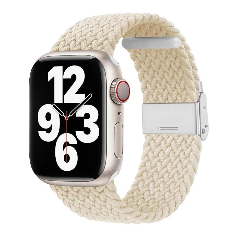 Correa trenzada Solo Loop Para Apple watch Correas 45mm 44mm 42mm 46mm 41mm 49mm Pulsera de nailon correa Serie 10 9 7 8 5 SE 6 Ultra2