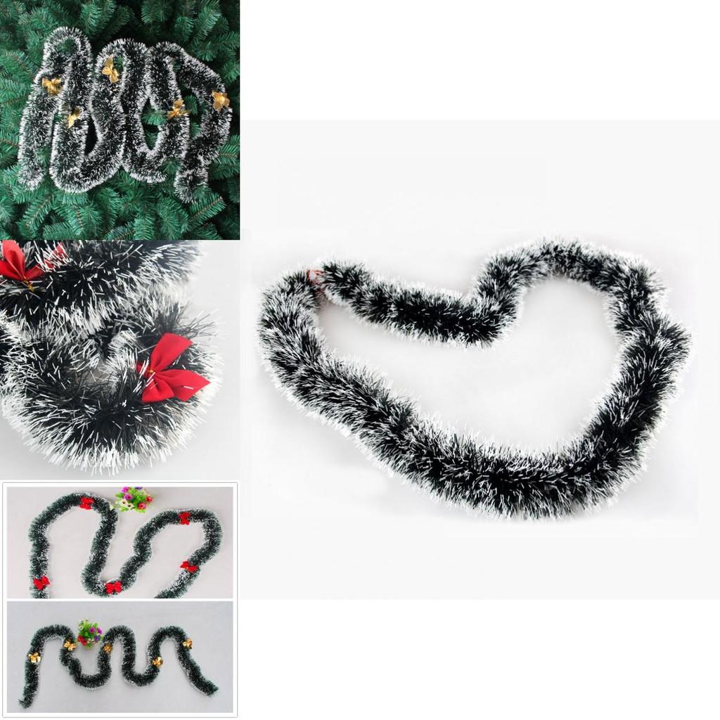 Premium And Green White Christmas Tinsel With Five Stunning Bow Combinations Color