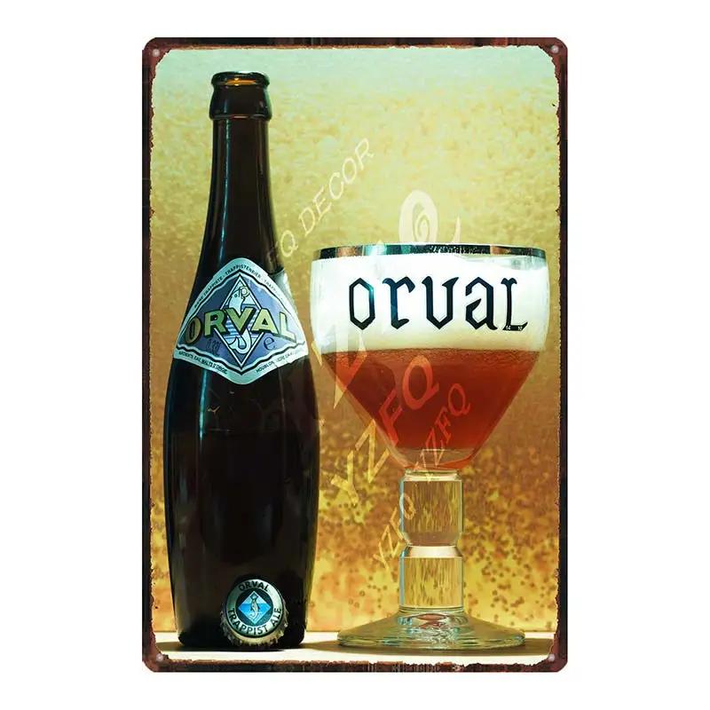 Belgian Beer Orval Metal Tin Signs Retro Shabby Chi Plates For Wall Bar Home Pub Art Kitchen Coffee Decor 30X20CM DU-8523B