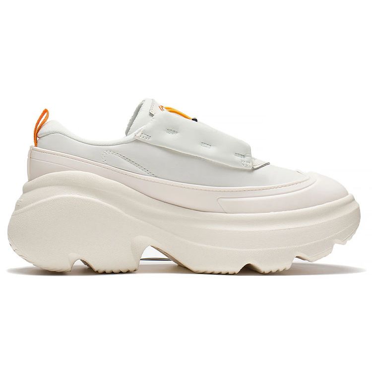 Li Ning Puff Comfortable Thick Sole Shock Absorbing Non-Slip Wear-Resistant Increased Height Low-Top Casual Shoes Women Casual Shoes AZGS072-1