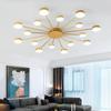 LED Chandelier with Built-in Light Source, Gold Black Modern Ceiling Lamp, 6/8/10 Heads Spider Pendant Lighting Fixture for Home Living Room