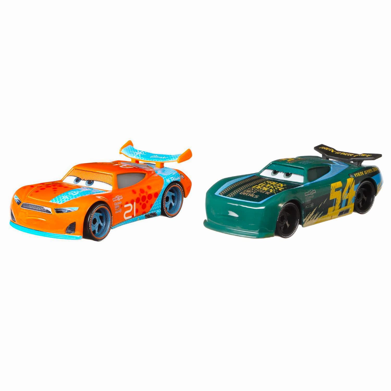 

Cars 2022 Mattel Diecast Mini Car 2 Pack Ryan Rainey Herb Karbler with Signboard Character Car Piston Cup Next Generation Racer Sign 155 Inside &