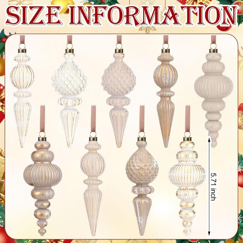 Retro Christmas Ornament Ball Pendant Set Tree Hanging Decor Farmhouse Style Holiday Home Party Decoration