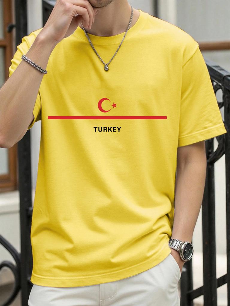 Turkey National Flag Printed Men T Shirts Hip Hop AllMatch TShirt Cotton Summer Clothes Casual Oversize Trendy Sportswear