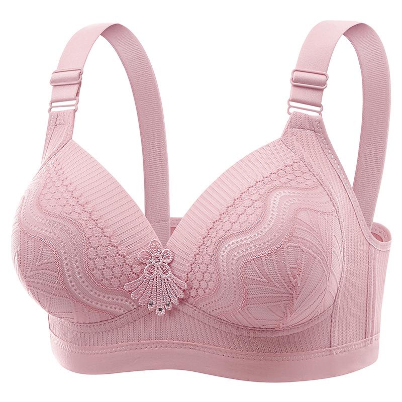 Front Closure Wireless Push-Up Bra for Middle-Aged and Elderly Women