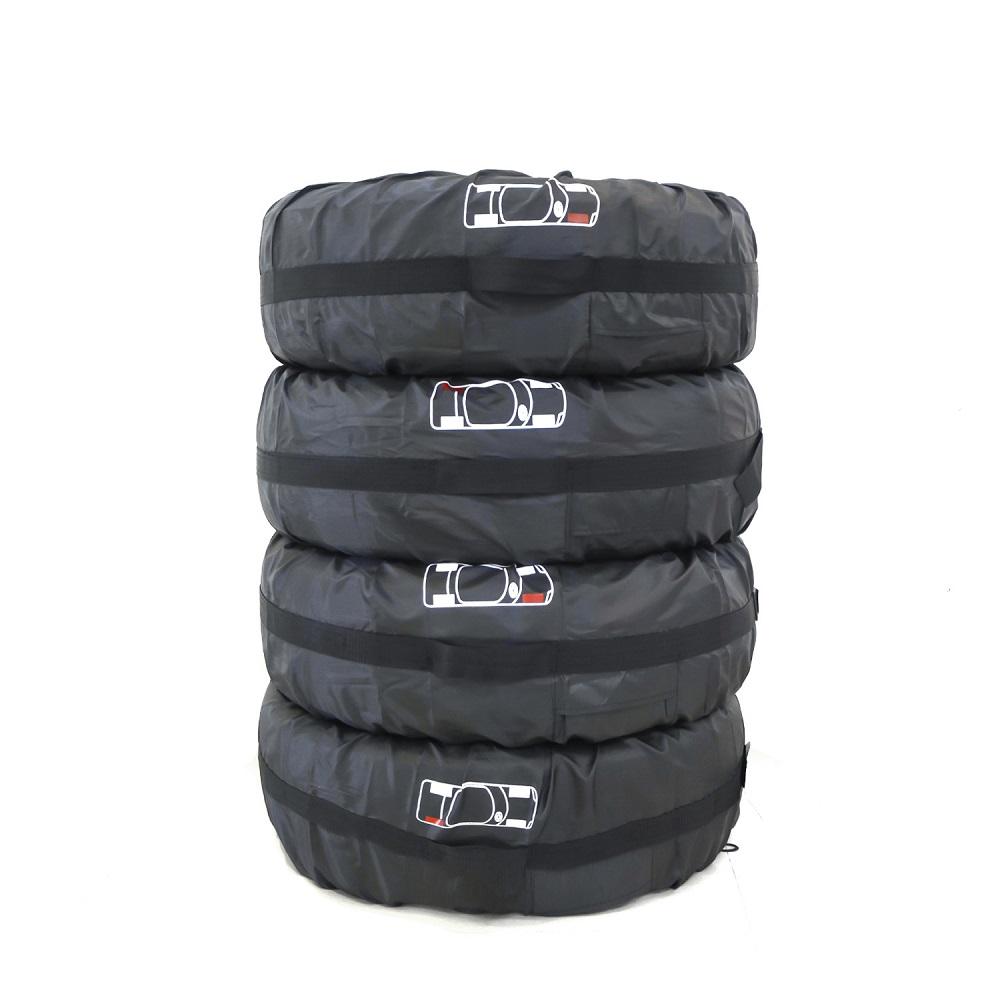 4pcs S/L Car Spare Tire Cover Case Polyester Auto Wheel Tires Storage Bag Carrier Auto Tyre Wheel Protector Dustproof