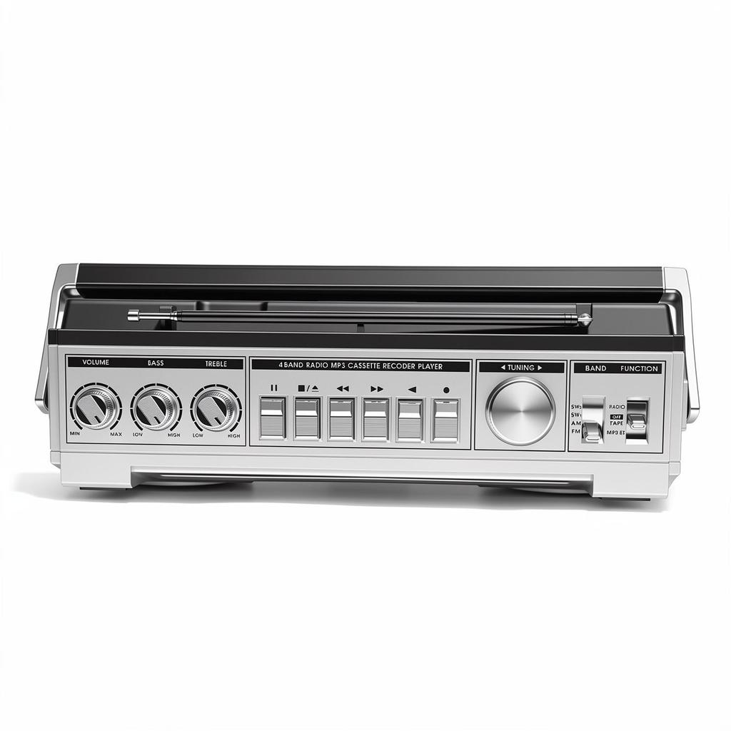 Retro Bluetooth Multifunctional Radio Cassette Player with Dual Speakers for Desktop and Outdoor Use