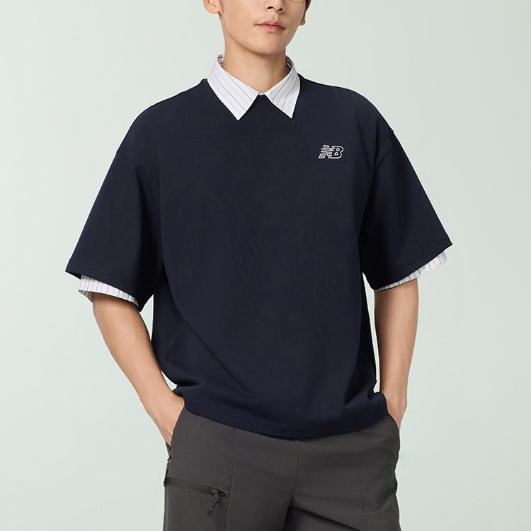 New Balance NB Grey SS25 T Shirt Men's Navy Blue NEF29641-NV